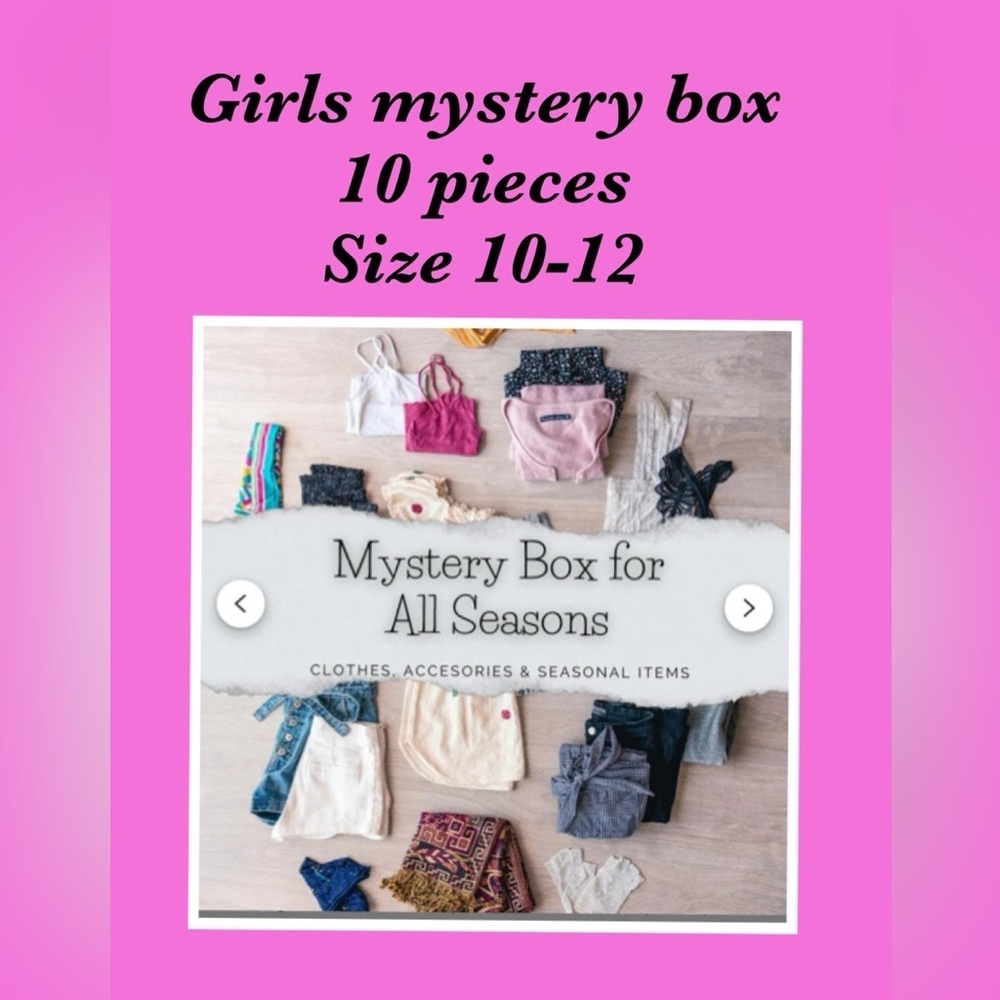 Girls Mystery Box Clothing, accessories and seasonal items Size 10/12 -10 pcs